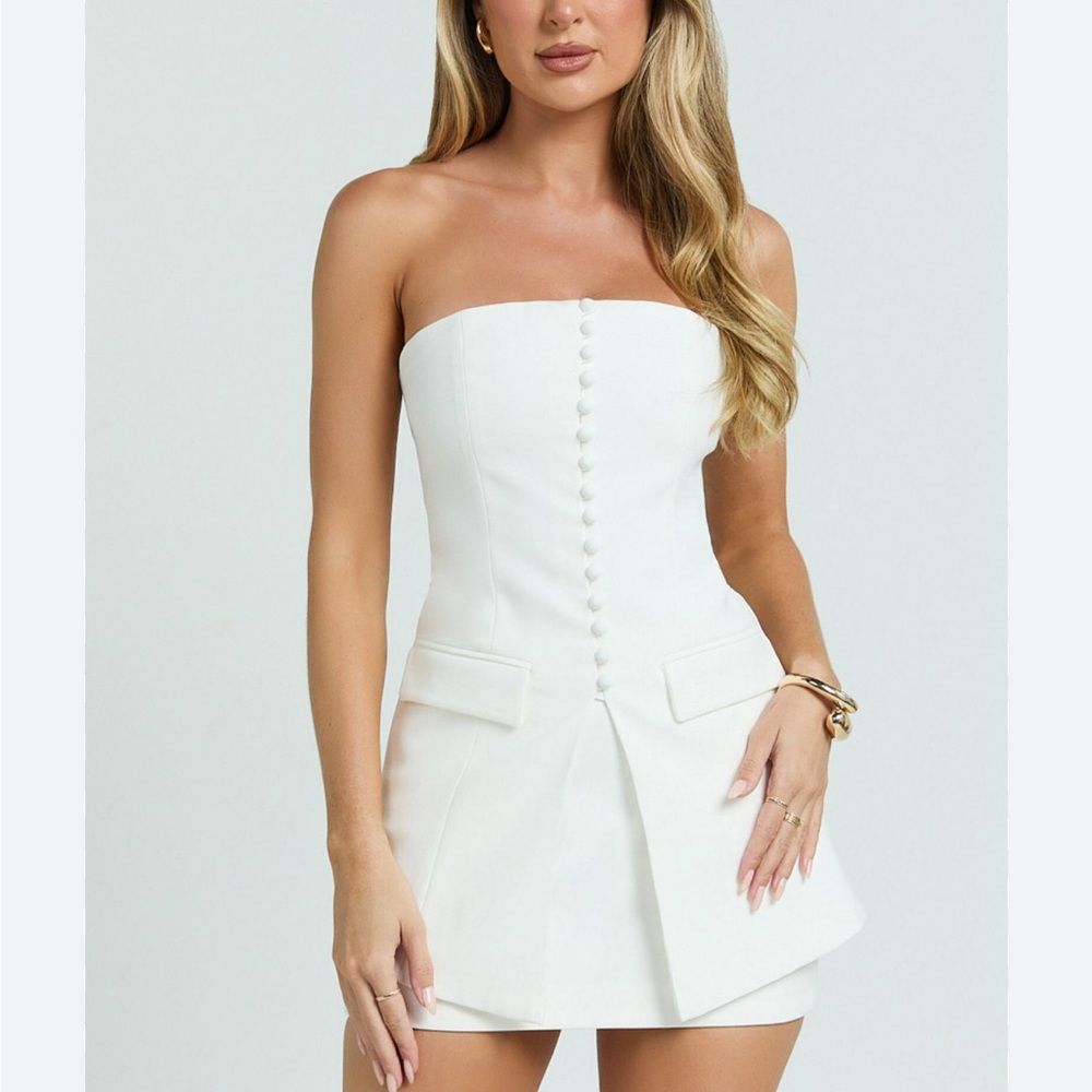 FORE White Strapless Top